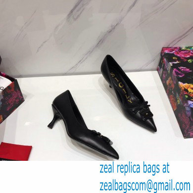 Dolce  &  Gabbana Thin Heel 6.5cm Leather Sicily Pumps Black 2021